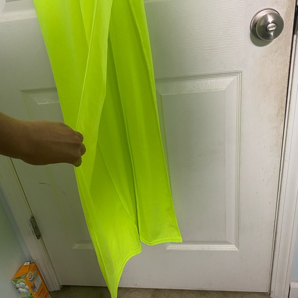 Neon Green Maxi With High Slit - Picture 5 of 5